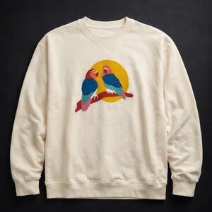 Bonobos Embroidered Sweatshirt with Colorful Bird Design